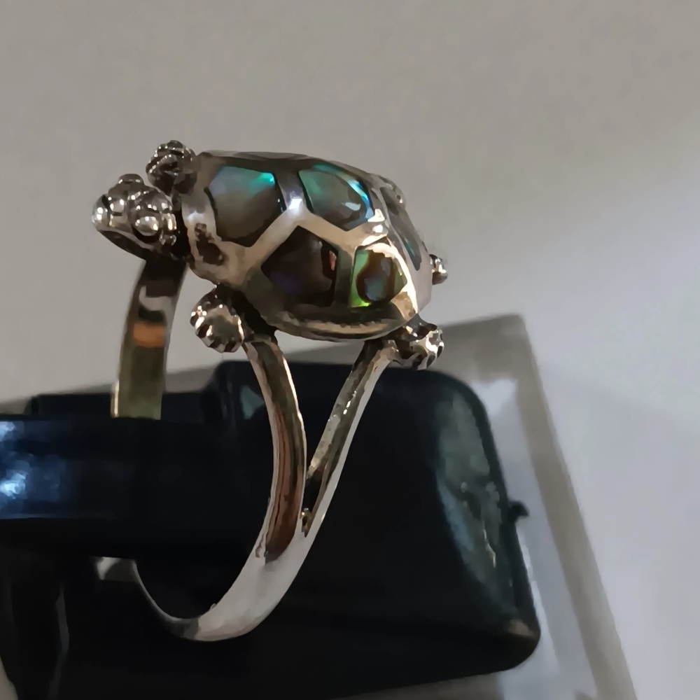 Ring Sterling Silver Turtle Abalone - image 2